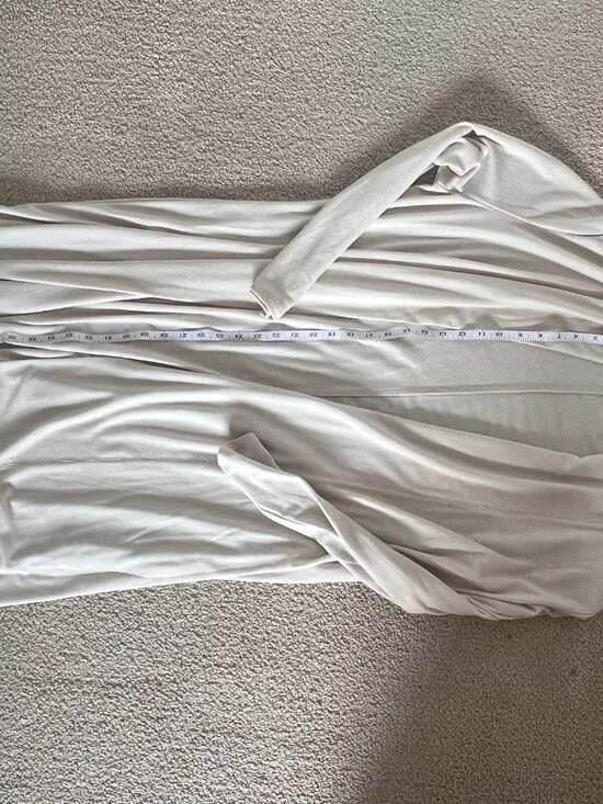 Halston Cream Open Front Long Cardigan Sweater, XL - Picture 9 of 9